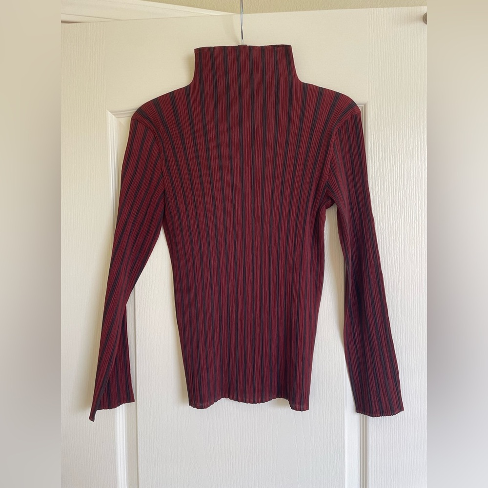 PLEATS PLEASE Issey Miyake classic pleated top stripe S